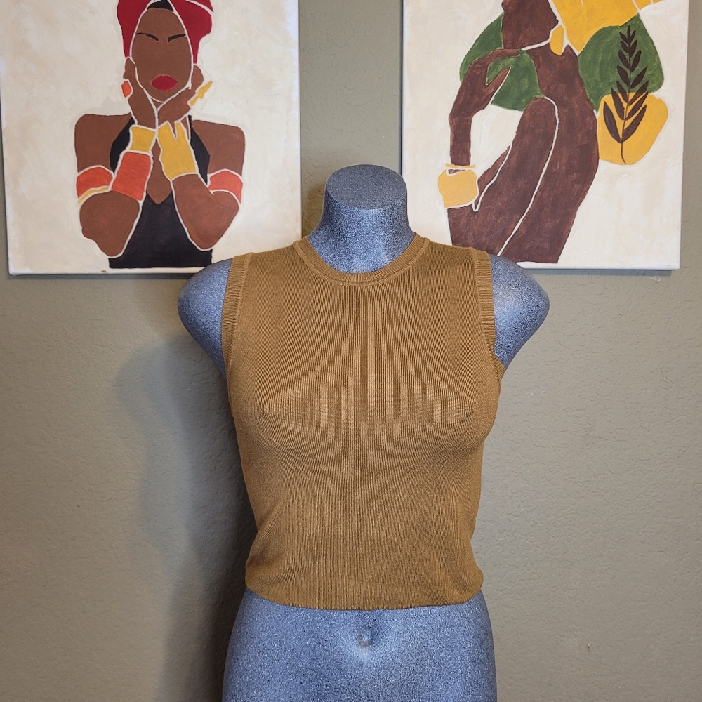 Mustard Ribbed Tank Top Size Small